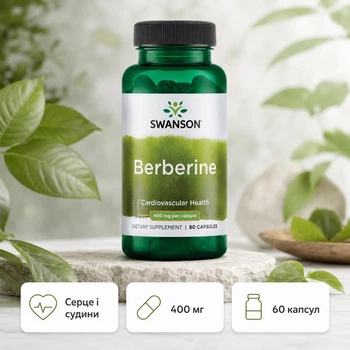 Berberine 400mg - 60 cap берберин 400 мг для підтримки метаболізму, нормального рівня глюкози та контролю тяги до солодкого