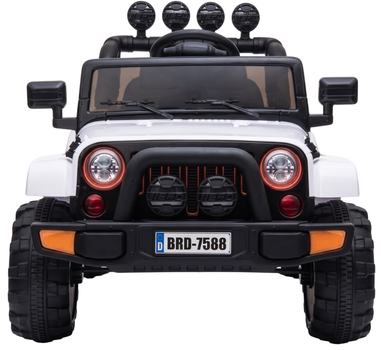Samochód elektryczny dla dzieci LEAN Toys Jeep BRD-7588 światła LED MP3 pilot 4 x 4 biały (5908275999232)