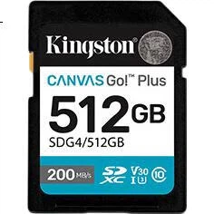Карта памяти Kingston 512GB SD U3 V30, высокоскоростная SD-карта большой емкости, запись 4K Ultra HD, скорость чтения 200 МБ/с, скорость записи 160 МБ/с.