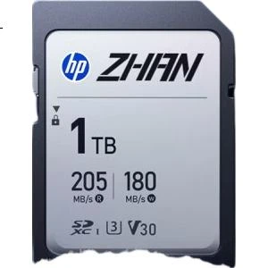 Карта памяти HP SD 512 ГБ 4K V30 U3 C10 для фотокамер, скорость чтения 205 МБ/с, скорость записи 170 МБ/с, подходит для беззеркальных/цифровых зеркальных камер.