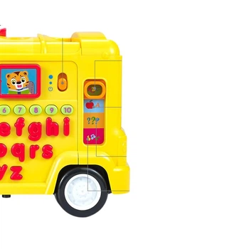 Дитяча іграшкова машинка HUILE TOYS, автобус з літерами, іграшка для хлопчиків та дівчаток, подарунок на день народження для дітей 1-3 років
