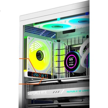 Білий корпус AOC T1200RW/93 з вентилятором охолодження, підтримка цифрового відображення обертів/температури, синхронізоване підсвічування ARGB, ланцюжкове підключення 5V 3-контактне, ШІМ-регулятор температури, гідравлічний безшумний режим роботи.