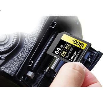 Карта памяти Lexar SD 64 ГБ, C10 U3 V60, высокоскоростная карта памяти для цифровой камеры, скорость чтения 280 МБ/с, скорость записи 210 МБ/с, плавная съемка 4K (1800x)