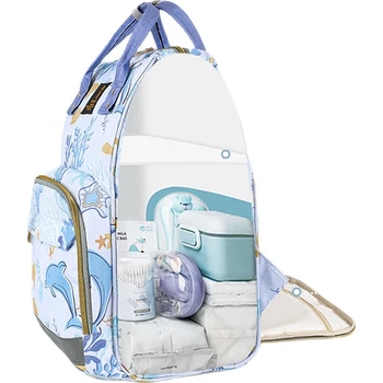 Рюкзак Xinandai Mommy Bag, місткий багатофункціональний рюкзак для подорожей, годування груддю та догляду за дитиною, легкий і зручний, колір Blue Sea Phantom.