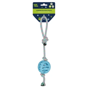 Zabawka dla psa Szarpak z piłką TRIK&ROLL 40cm niebieska 560710 (5905523691047)