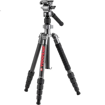 Штатив Fotopro X-4CN VIDEO карбоновый с гидроголовкой, красный