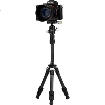 Штатив Fotopro P-2AMINI из углеродного волокна, компактный, с выдвижной центральной колонной и креплением 1/4 дюйма