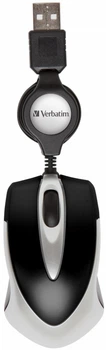 Mysz Verbatim Go Mini Optical Travel Mouse USB Czarna (49020)