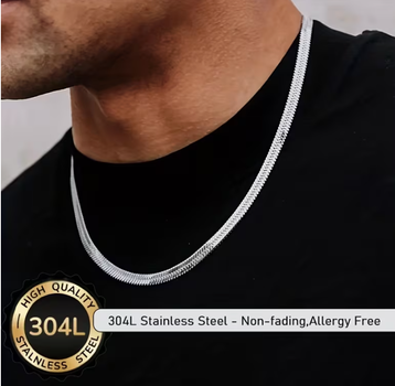 Цепочка из гипоалергенной нержавеющей стали Flat Snake Chain, украшение на шею для мужчин и женщин