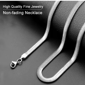Цепочка из гипоалергенной нержавеющей стали Flat Snake Chain, украшение на шею для мужчин и женщин