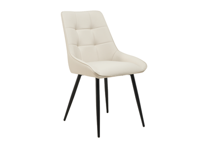 Стілець обідній M-75 айворі (слонова кістка) м'який з чорними металевими ніжками