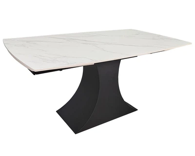 Стіл GILBERT CERAMIC 160(240)*90 білий мат/чорний