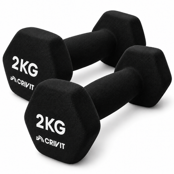 Гантелі вінілові Crivit 2 x 2 кг Black (R4837131820250)