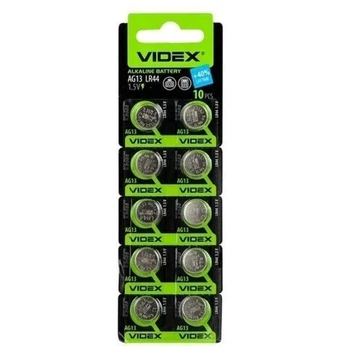 Батарейка Videx AG13 LR44 1.5V щелочная таблетка для часов и игрушек