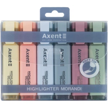 Набор маркеров Axent Highlighter 2537-A, 1-5 мм клиноп., 6 morandi (2537-60-A)