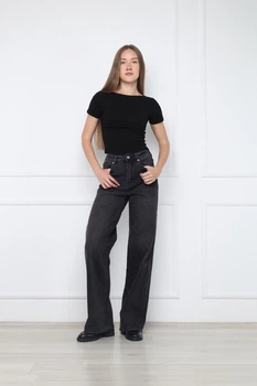 Джинси wide leg жіночі XL колір сірий YUKI ЦБ-00295757