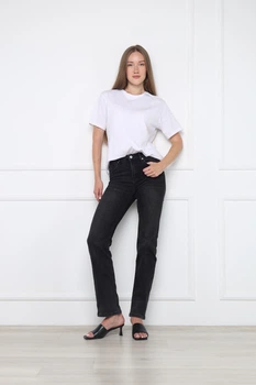 Джинсы straight slim женские XXL цвет темно-серый YUKI ЦБ-00295744