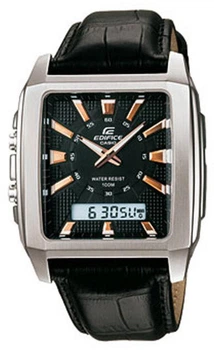 Годинник чоловічий Casio Edifice EFA-130L-1A сталевий корпус водозахист 100 м чорний циферблат