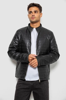 Куртка мужская однотонная экокожа черный 214R503-5 AGER S