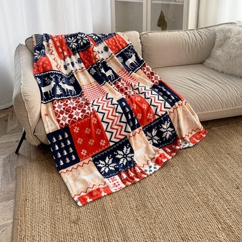 Плед Новогодний 150x200 см Велсофт Мультиколор