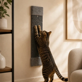 Когтеточка настенная для котов войлочная Lucky Pet 10×40 см, с креплением