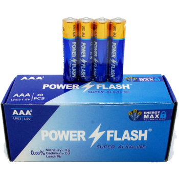 Батарейки POWER FLASH LR03/AAA, алкалінові, 4 шт.