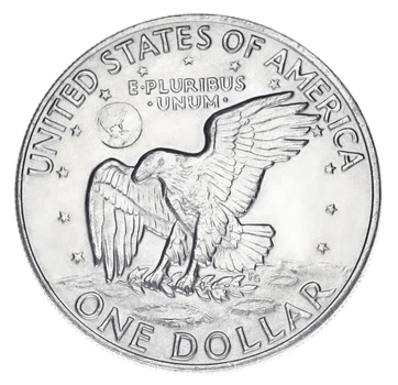 Монета США 1 доллар 1973 Серебро VF-AU Дуайт Эйзенхауэр (Ag 400, 24,59 грамма)