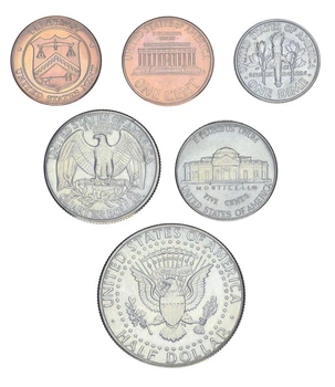 Набор монет США набор из 6 монет 1993 UNC P 1, 5, 10, 25, 50 центов, медаль