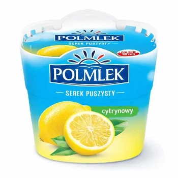 Сир вершковий Polmlek Serek Puszysty Cytrynowy Capresi Полмлек Капрезі Сирок десерт творожний Лимонний Стакан 150г