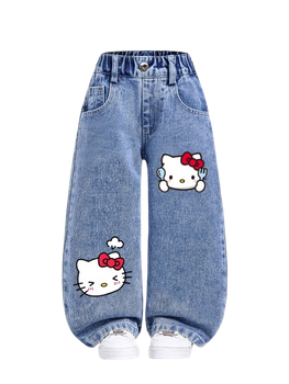 Джинсы для девочек с принтом Hello Kitty 110 см