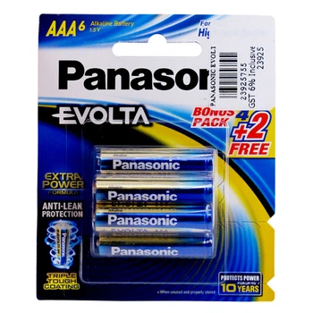 Батарейка алкалінова PANASONIC EVOLTA LR03/AAA, на блістері 4шт