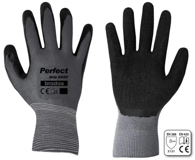 Рукавички захисні Bradas Perfect Grip Gray латекс розмір 10 (RWPGGY10)