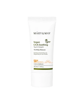 Солнцезащитный крем с центеллой Mary & May Vegan Cica Soothing Sun Cream SPF 50+ PA++++
