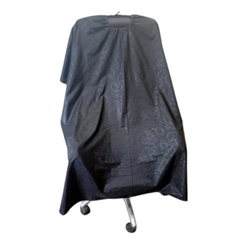 Пеньюар парикмахерский ProLine AP99A75 черный с графическим рисунком на крючках 128х145 см