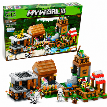 Конструктор Minecraft Village 778 деталей с подсветкой Деревня Майнкрафт Дом Стива