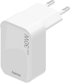 Зарядний пристрій Hama 00201954 USB-C 30W GaN PD 3.0 Foldable Білий (00201954)
