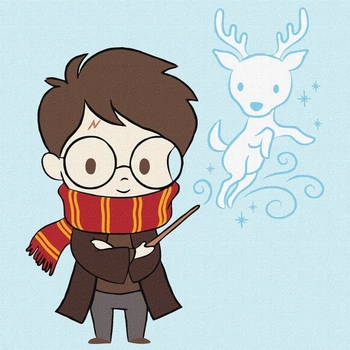 Набір для розпису по номерах для дітей WB "Harry Potter: Милий Патронус" 25х25см Ідейка (303619)