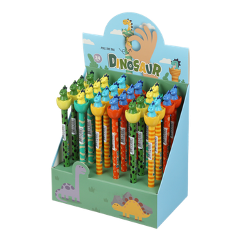 Ручка гелева авт. ZiBi KIDS Line 2292 0,5 мм "пиши-стирай" DINO TAIL синя (24)/ZB.2292/