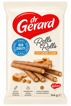Вафельные трубочки Dr.Gerard Rolls Salted Caramel со вкусом соленой карамели 144 г