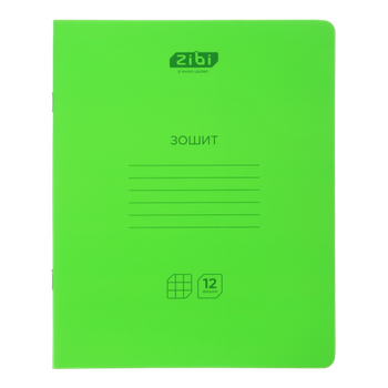 Зошит 12 аркушів # ZiBi 17401-04 з пластиковою обкладинкою, зелений (20) /ZB.17401-04K/