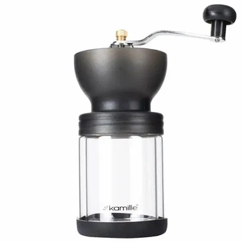 Кавомолка ручна механічна Kamille KM-7056 16х8.5 см чорна 5264362