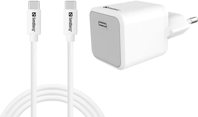 Ładowarka Sandberg USB-C 20W Charger EU + USB-C to C Cable White (441-58)