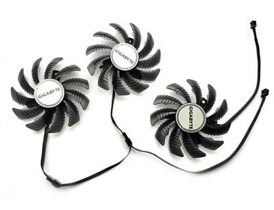 Вентилятор кулер для видеокарты Gigabyte RTX 3060 Ti 3070 4060 4070 Gaming EAGLE (orgnl) 77 мм Everflow T128010SU (PLD08010S12HH GA81S2U) комплект 3 шт (№46)