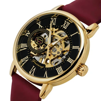 Смарт-часы Forsining Rich Ruby Red, 2 ремешка
