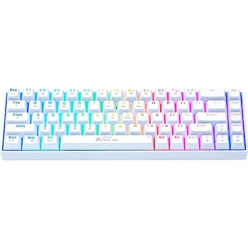 Клавіатура XTRIKE ME Tri-mode mechanical wireless keyboard GK-995W WH |68 Keys, BT/2.4G/Type-C, RGB, EN Layout|