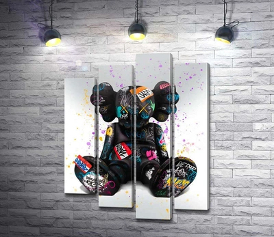 Модульная картина Сидящий KAWS 80x107 см Модуль №3 (006275)
