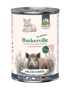 Консервированный корм Baskerville Дикий кабан влажный корм для взрослых кошек 400 г (4262548450792)