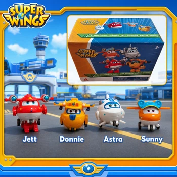Набор игровых фигурок-трансформеров Super Wings Transform-a-bots Супер Крылья 4 героя
