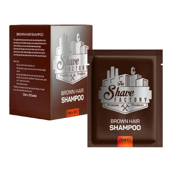 Окрашивающий шампунь коричневого цвета для волос в саше (10х25мл) The Shave Factory