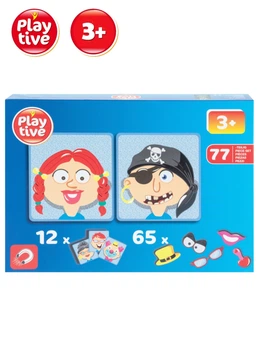 Магнитный пазл-головоломка "Лица", 77 деталей, Playtive